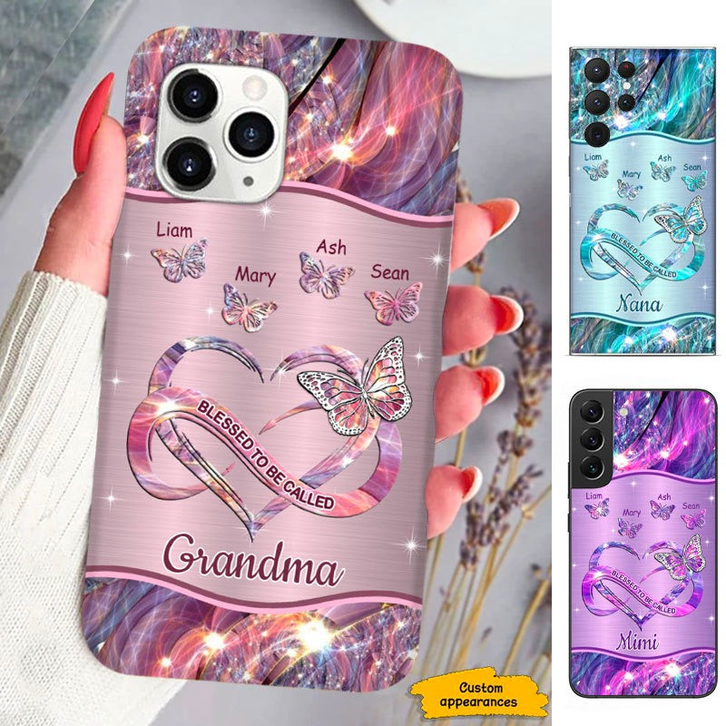 Butterfly Blessed To be called Grandma Nana Mimi Mommy Personalized Phone Case SC293237