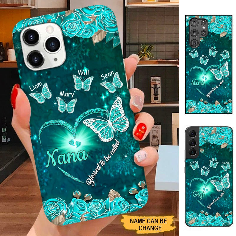 Butterfly Blessed To be called Grandma Nana Mommy Personalized Phone Case SC14105 Phone case ShinyCustom Phone Case 