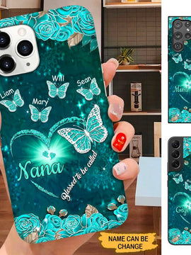 Butterfly Blessed To be called Grandma Nana Mommy Personalized Phone Case SC14105