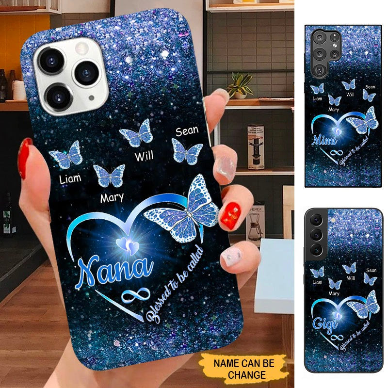 Butterfly Blessed To be called Grandma Nana Mommy Personalized Phone Case SC14106 Phone case ShinyCustom Phone Case 