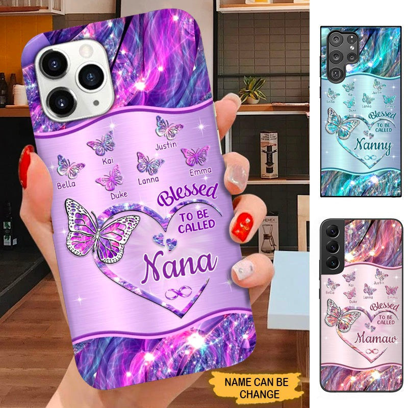 Butterfly Blessed To be called Grandma Nana Mommy Personalized Phone case SC181010 Phone case ShinyCustom Phone Case 