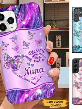 Butterfly Blessed To be called Grandma Nana Mommy Personalized Phone case SC181010