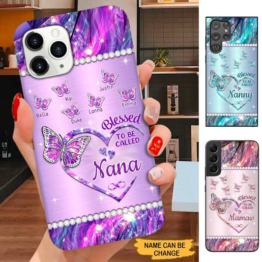 Butterfly Blessed To be called Grandma Nana Mommy Personalized Phone case SC18109 Phone case ShinyCustom Phone Case 