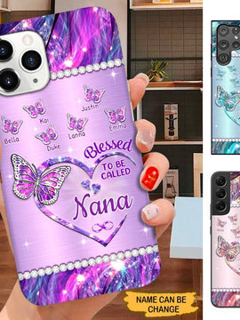 Butterfly Blessed To be called Grandma Nana Mommy Personalized Phone case SC18109