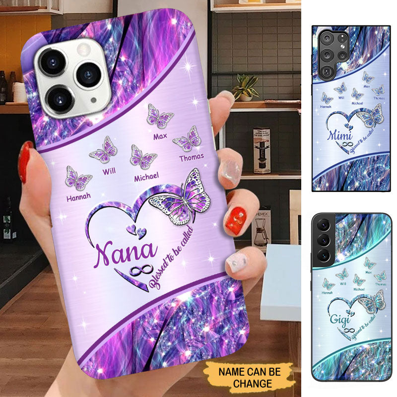 Butterfly Blessed To be called Grandma Nana Mommy Personalized Phone case SC21101