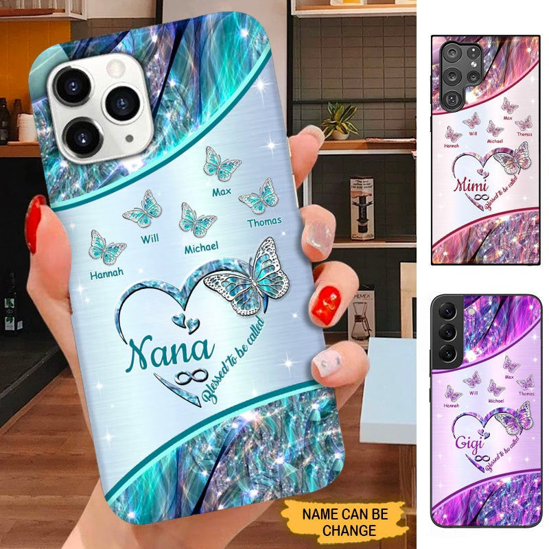 Butterfly Blessed To be called Grandma Nana Mommy Personalized Phone case SC21101 Phone case ShinyCustom Phone Case 