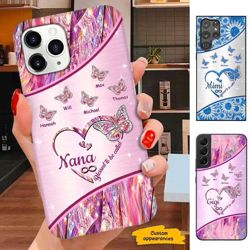 Butterfly Blessed To be called Grandma Nana Mommy Personalized Phone case SC21101