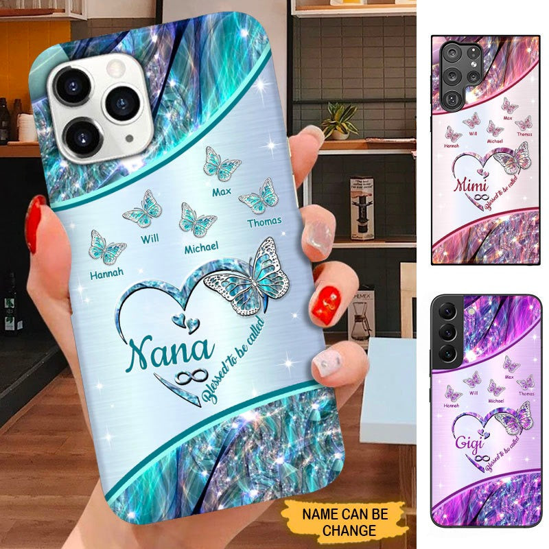 Butterfly Blessed To be called Grandma Nana Mommy Personalized Phone case SC21101 Phone case ShinyCustom Phone Case