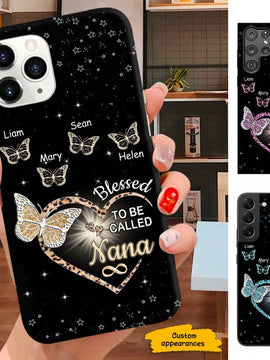 Butterfly Blessed To be called Grandma Nana Mommy Personalized Phone case SC271234