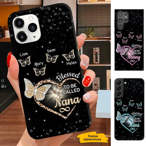 Butterfly Blessed To be called Grandma Nana Mommy Personalized Phone case SC271234