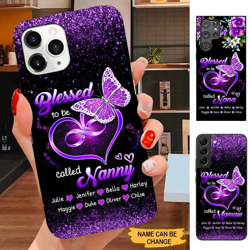 Butterfly Blessed To be called Nana Grandma Personalized Phone Case SC2296 Phone case ShinyCustom Phone Case 