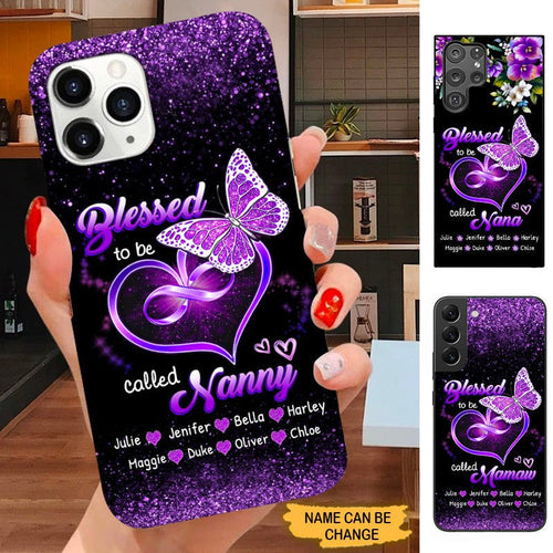 Butterfly Blessed To be called Nana Grandma Personalized Phone Case SC2296 Phone case ShinyCustom Phone Case 