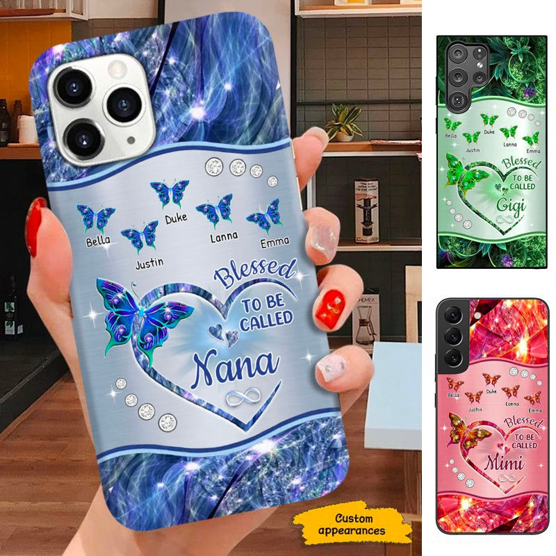 Butterfly Blessed To be called Nana Mimi Gigi Grandma Mom Personalized Phone Case SC243231