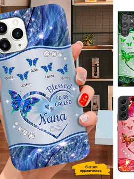 Butterfly Blessed To be called Nana Mimi Gigi Grandma Mom Personalized Phone Case SC243231