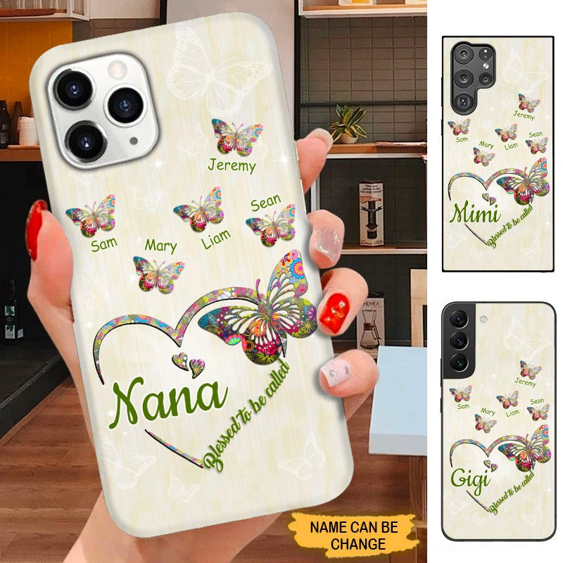 Butterfly Blessed To be called Nana Mimi Gigi Grandma Personalized Phone case SC15099 Phone case ShinyCustom Phone Case 