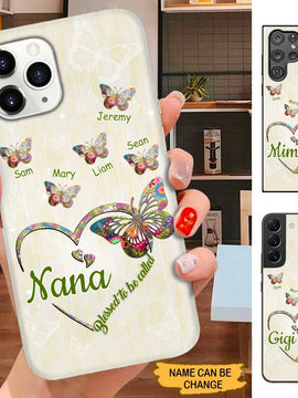 Butterfly Blessed To be called Nana Mimi Gigi Grandma Personalized Phone case SC15099