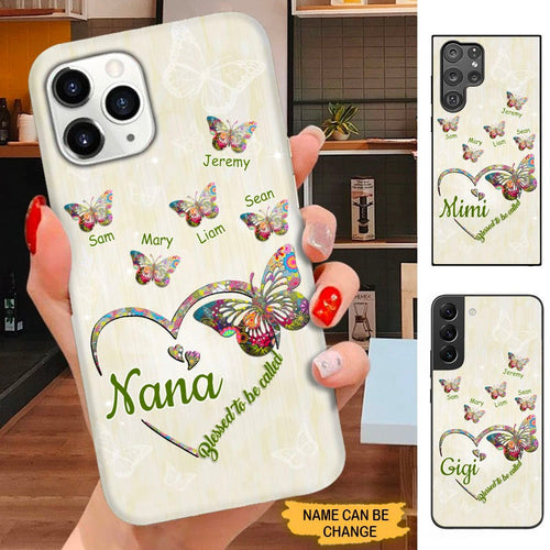 Butterfly Blessed To be called Nana Mimi Gigi Grandma Personalized Phone case SC15099 Phone case ShinyCustom Phone Case 