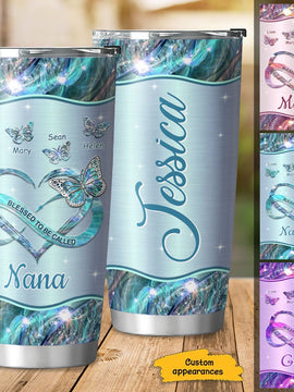 Butterfly Blessed To be called Nana Mimi Grandma Mom Personalized Tumbler SC91234