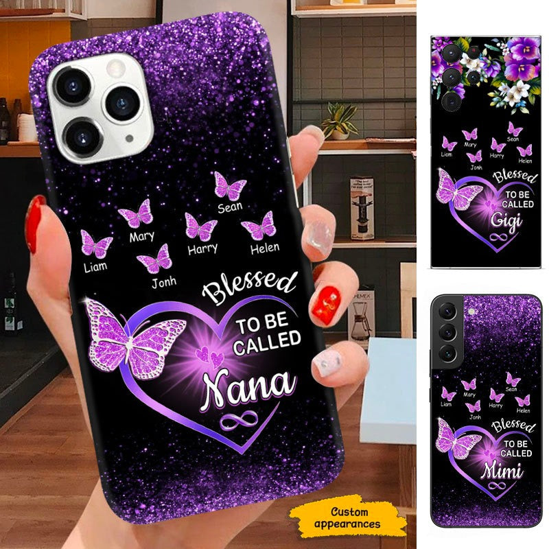Butterfly Blessed To be called Nana Mimi Mom Grandma Personalized Phone Case SC243239