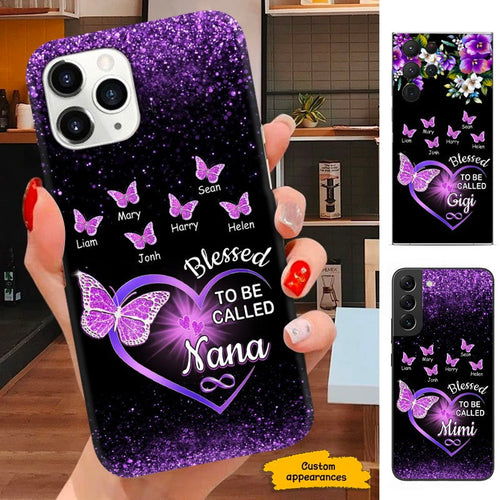 Butterfly Blessed To be called Nana Mimi Mom Grandma Personalized Phone Case SC243239