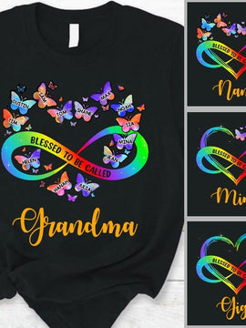 Butterfly Blessed to be called Grandma Nana Gigi Personalized Shirt SC2672