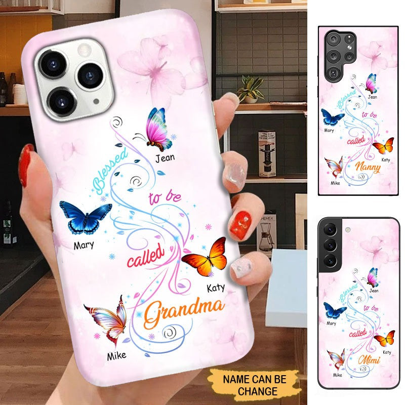 Butterfly Blessed to be called Grandma Nana Mimi Gigi Personalized Phone case SC2488 Phone case ShinyCustom Phone Case 