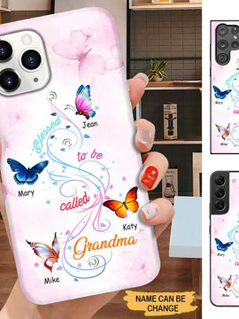 Butterfly Blessed to be called Grandma Nana Mimi Gigi Personalized Phone case SC2488