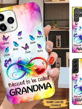 Butterfly Blessed to be called Grandma Nana Mimi Grammy Personalized Phone Case SC2588