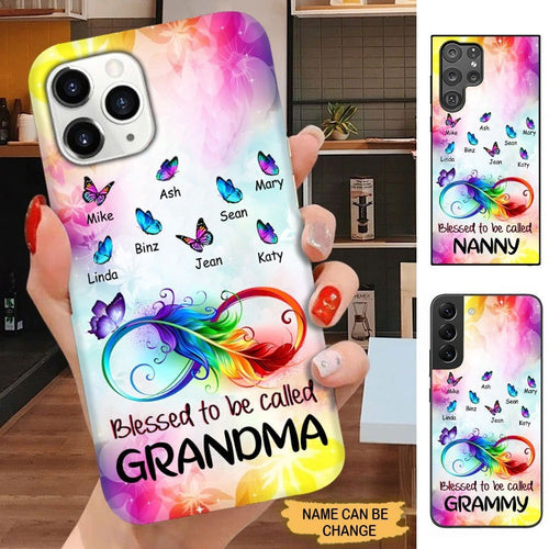 Butterfly Blessed to be called Grandma Nana Mimi Grammy Personalized Phone Case SC2588 Phone case ShinyCustom Phone Case 