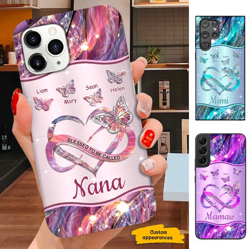 Butterfly Blessed to be called Grandma Nana Mimi Mommy Personalized Phone case SC101114