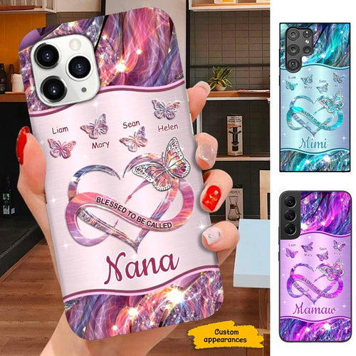 Butterfly Blessed to be called Grandma Nana Mimi Mommy Personalized Phone case SC101114