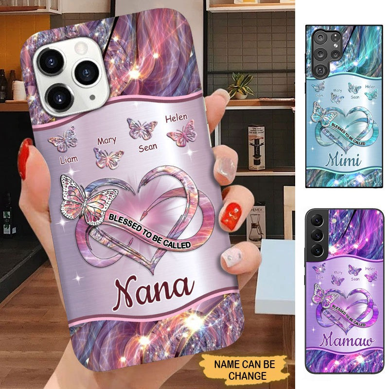 Butterfly Blessed to be called Grandma Nana Mimi Mommy Personalized Phone case SC2684 Phone case ShinyCustom Phone Case 
