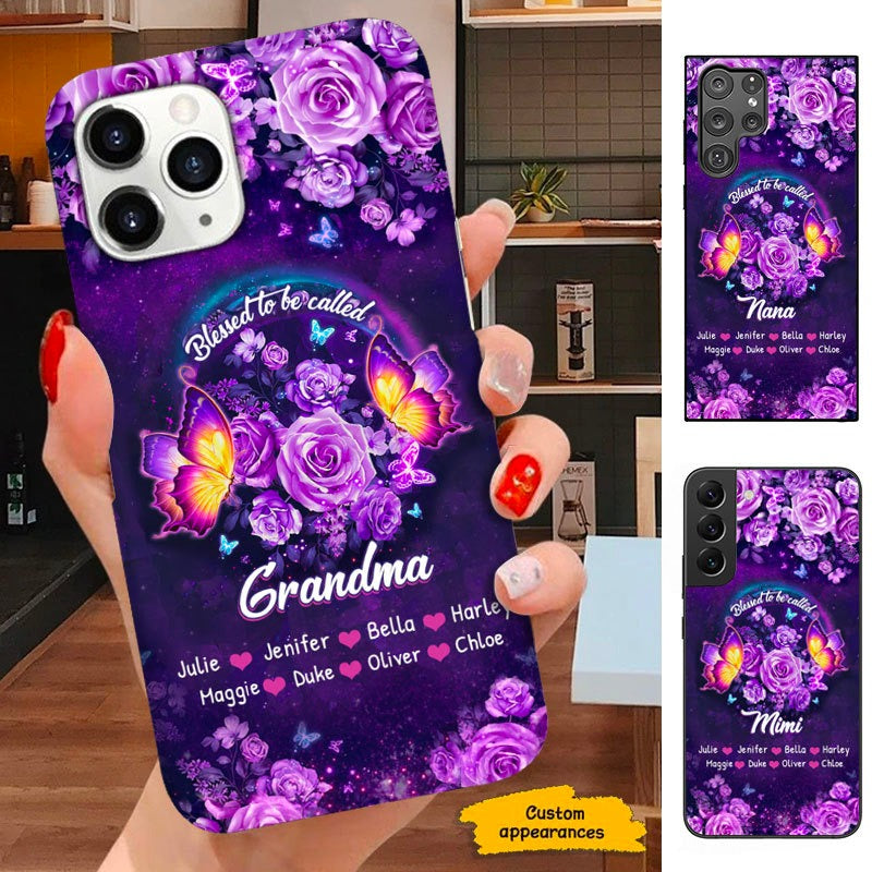 Butterfly Blessed to be called Grandma Nana Mimi Personalized Phone Case SC241102
