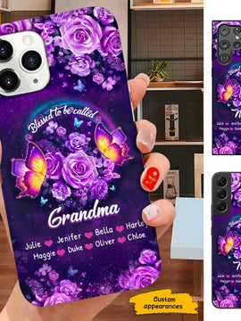 Butterfly Blessed to be called Grandma Nana Mimi Personalized Phone Case SC241102