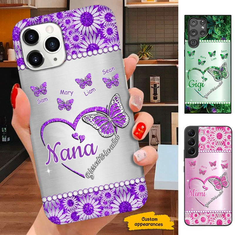 Butterfly Blessed to be called Grandma Nana Mimi Personalized Phone Case SC241107
