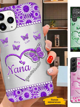 Butterfly Blessed to be called Grandma Nana Mimi Personalized Phone Case SC241107