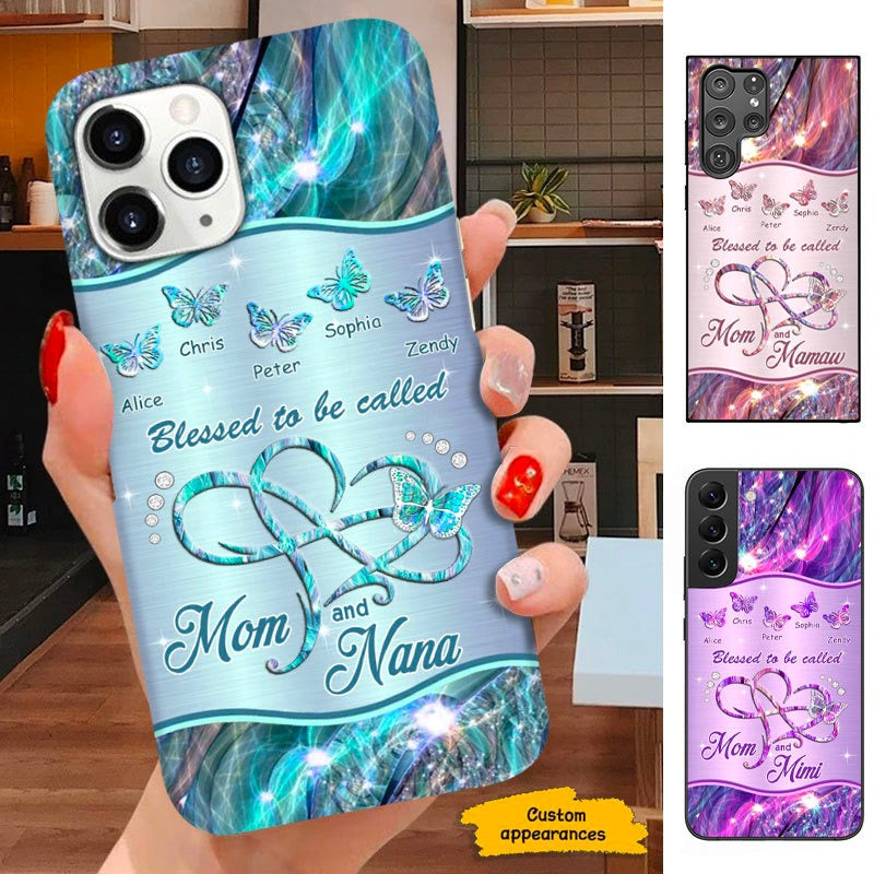Butterfly Blessed to be called Mom and Nana Mimi Grandma Personalized Phone case SC28123