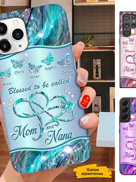 Butterfly Blessed to be called Mom and Nana Mimi Grandma Personalized Phone case SC28123