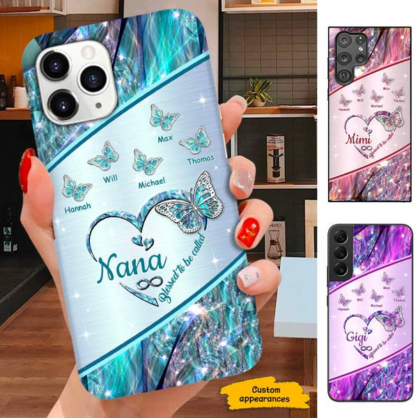 Butterfly Blessed to be called Nana Grandma Mimi Mom Personalized Phon ...