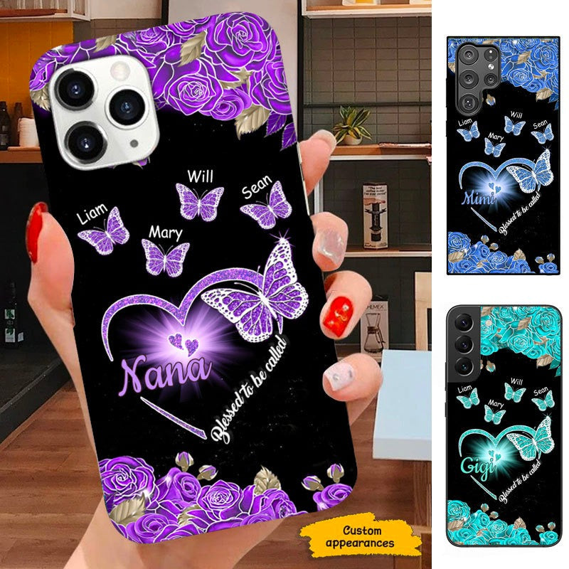 Butterfly Blessed to be called Nana Mimi Gigi Grandma Personalized Phone case SC101115