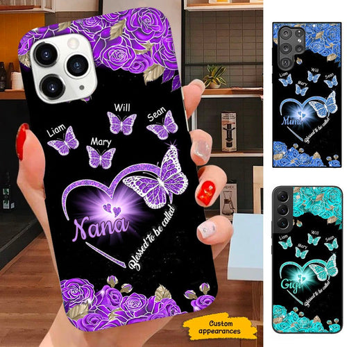 Butterfly Blessed to be called Nana Mimi Gigi Grandma Personalized Phone case SC101115