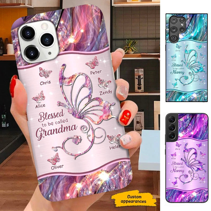 Butterfly Blessed to be called Nana Mimi Gigi Grandma Personalized Phone case SC101117