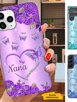 Butterfly Blessed to be called Nana Mimi Gigi Grandma Personalized Phone case SC101123