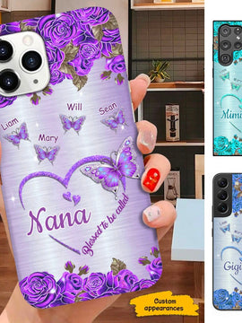 Butterfly Blessed to be called Nana Mimi Gigi Grandma Personalized Phone case SC10117