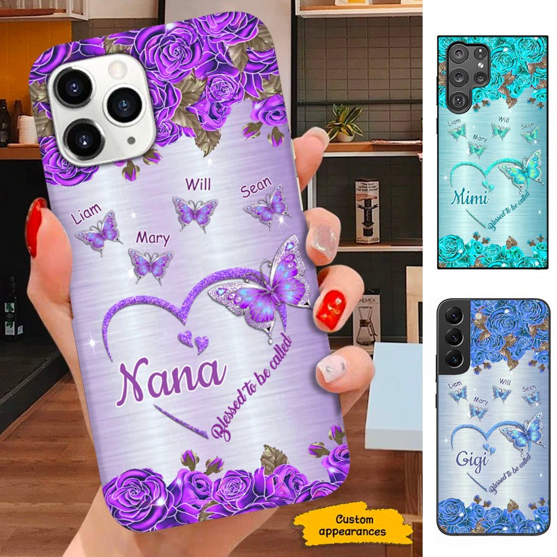 Butterfly Blessed to be called Nana Mimi Gigi Grandma Personalized Phone case SC10117