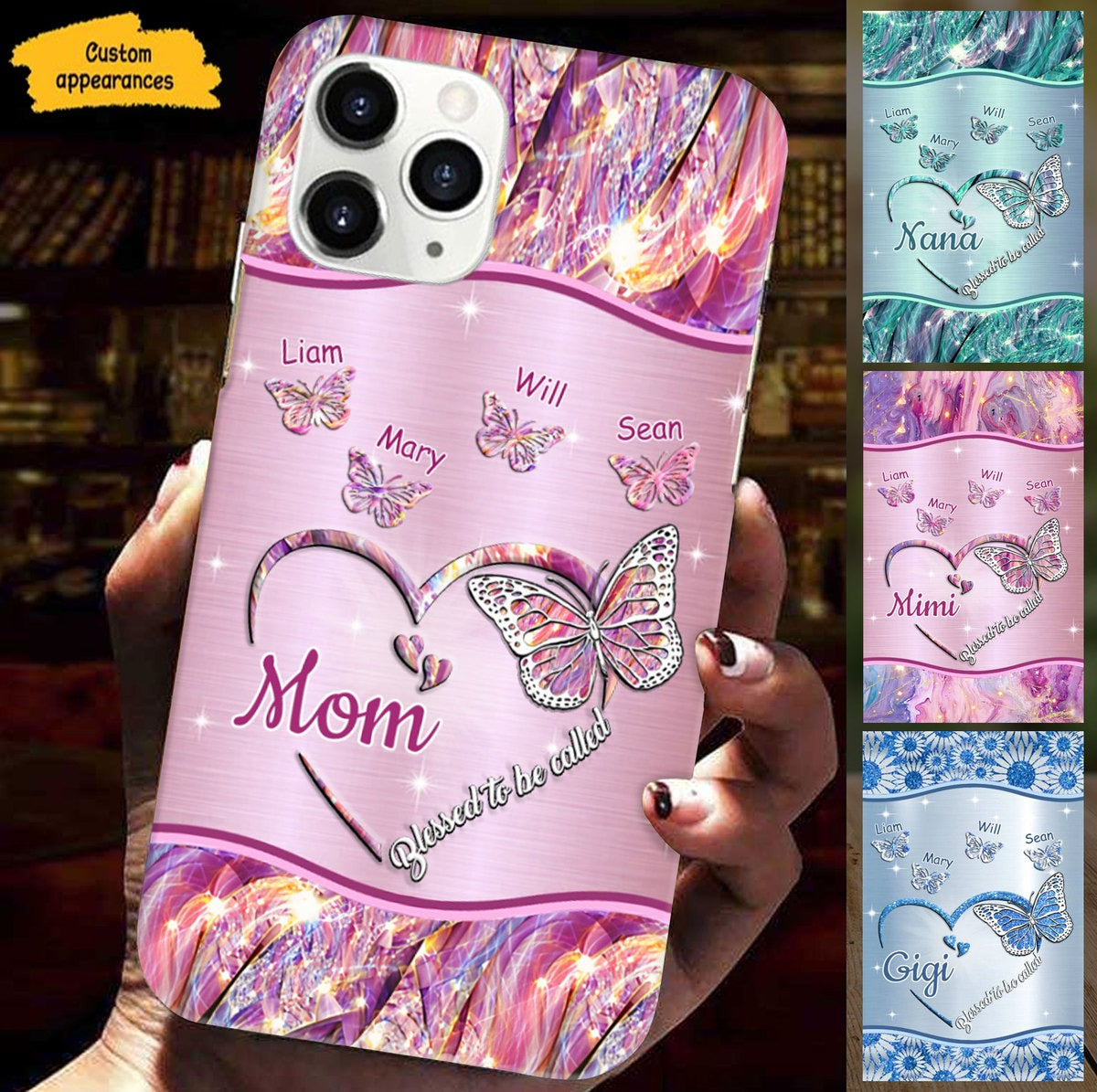 Butterfly Blessed to be called Nana Mimi Gigi Grandma Personalized Phone case SC1766