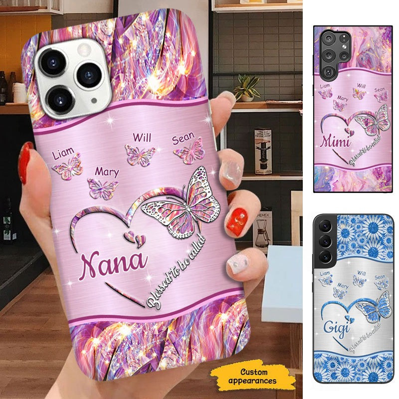 Butterfly Blessed to be called Nana Mimi Gigi Grandma Personalized Phone case SC1767