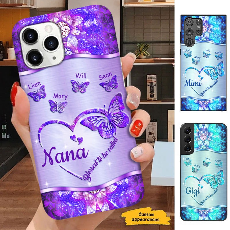 Butterfly Blessed to be called Nana Mimi Gigi Grandma Personalized Phone case SC1768