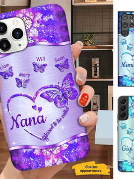 Butterfly Blessed to be called Nana Mimi Gigi Grandma Personalized Phone case SC1768