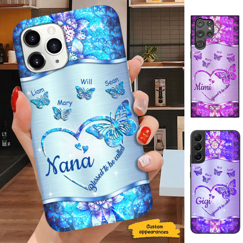Butterfly Blessed to be called Nana Mimi Gigi Grandma Personalized Phone case SC1769 (PZ)